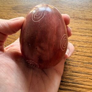 Vintage etched alabaster egg
